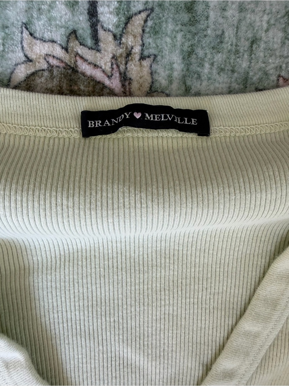 Brandy Melville Mint Green Ribbed Cropped Button Cardigan - Picture 4 of 6